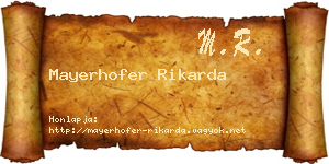 Mayerhofer Rikarda névjegykártya