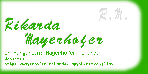 rikarda mayerhofer business card